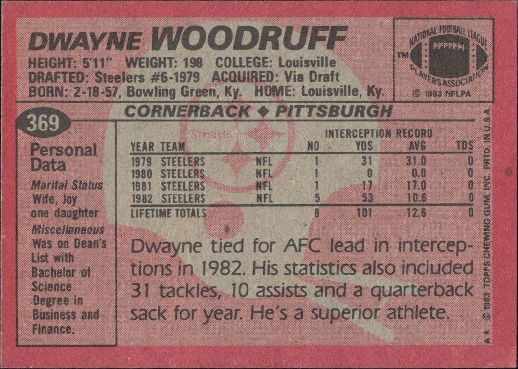 Dwayne Woodruff - Back