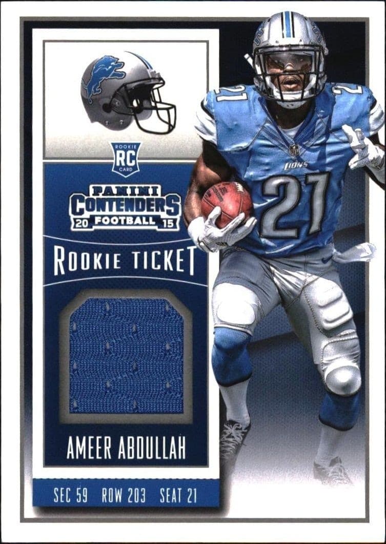 2015 Panini Contenders Ameer Abdullah #RTS-AA trading card