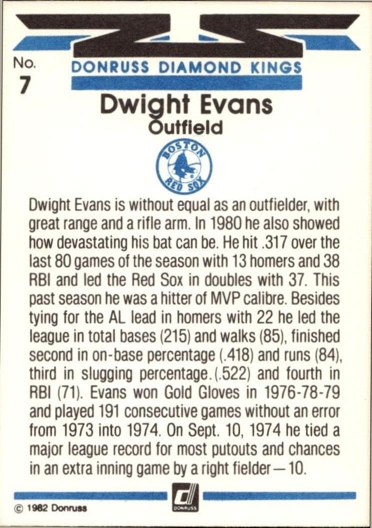Dwight Evans - Back