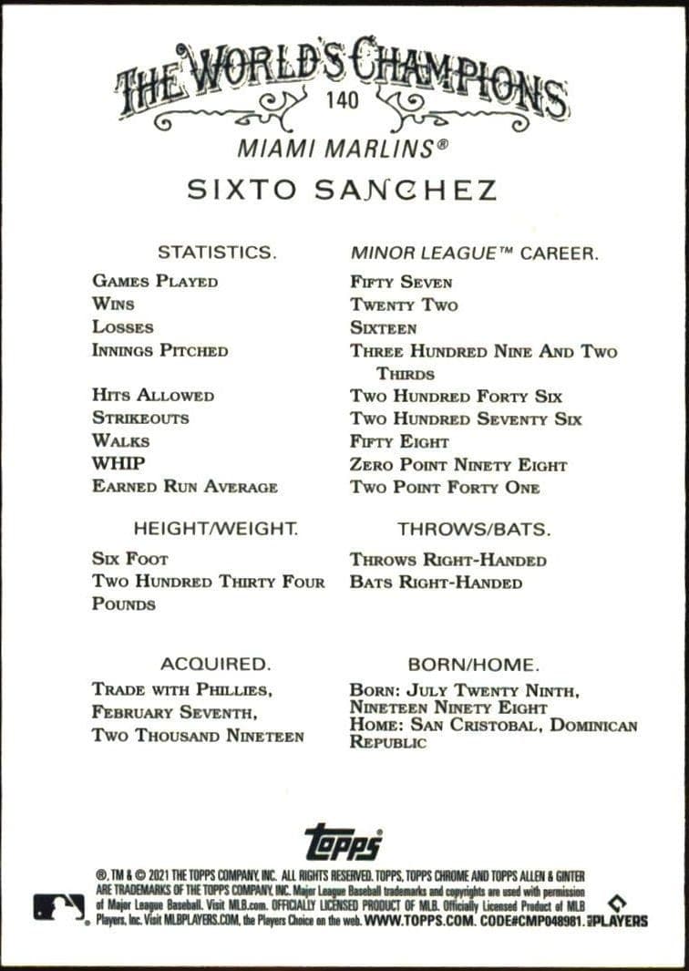 Sixto Sanchez - Back