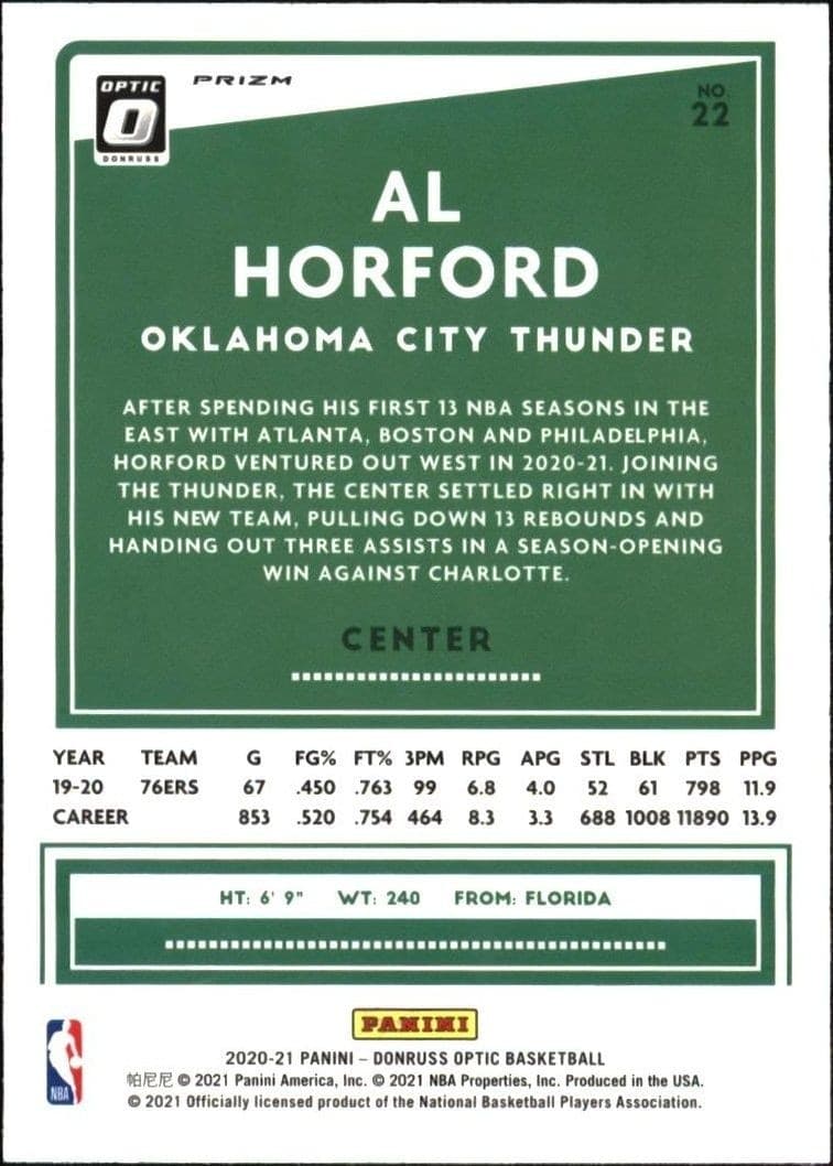Al Horford - Back