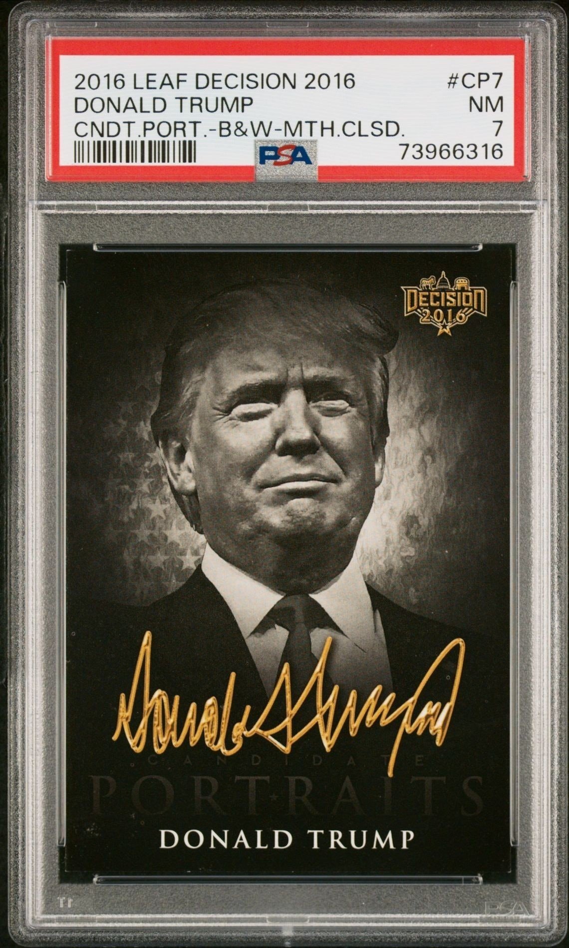 2016 Leaf Decision Donald Trump #CP7 political trading card front