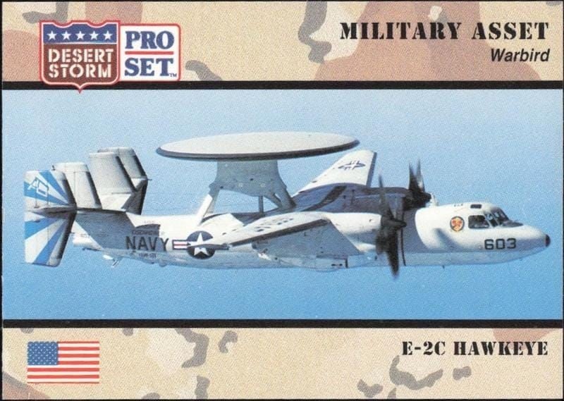 1991 Pro Set Desert Storm E-2C Hawkeye #246 military trading card front