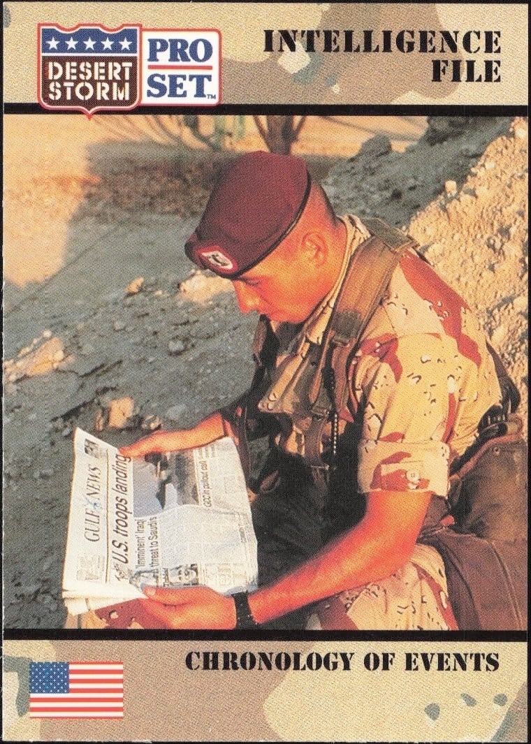 1991 Pro Set Desert Storm Chronology of Events #133 military trading card front