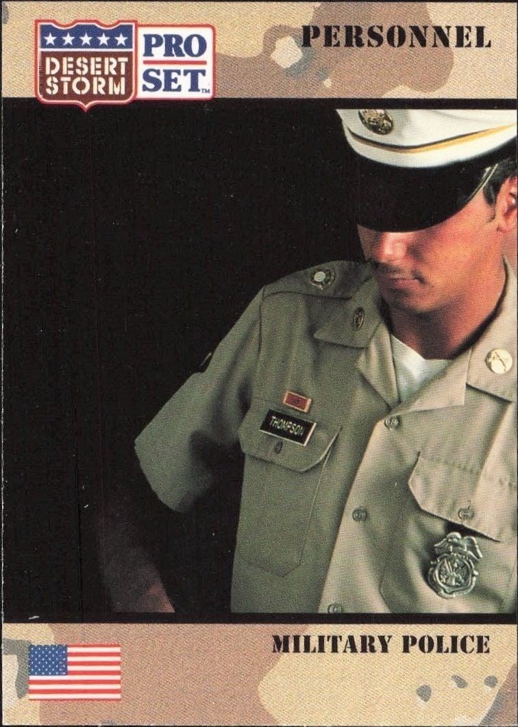 1991 Pro Set Desert Storm Military Police #114 military trading card front
