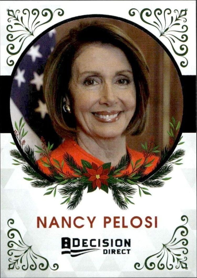 2020 Leaf Decision Direct Holiday Nancy Pelosi #14 trading card
