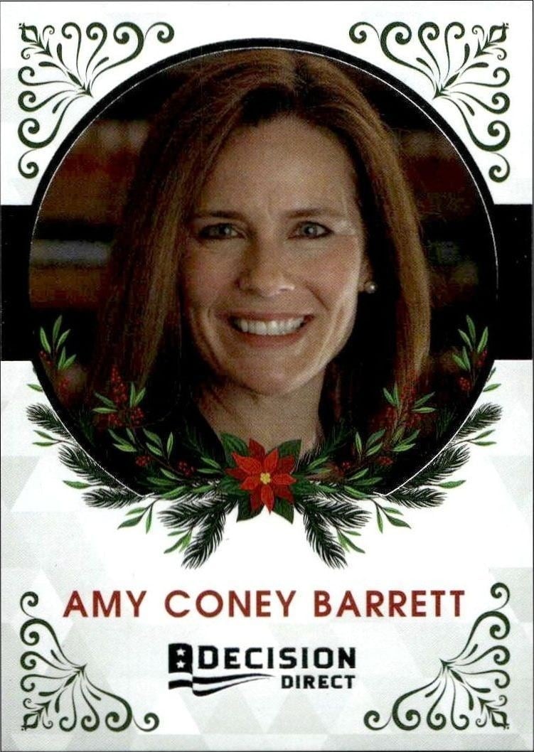 2020 Leaf Decision Direct Holiday Amy Coney Barrett #18 trading card