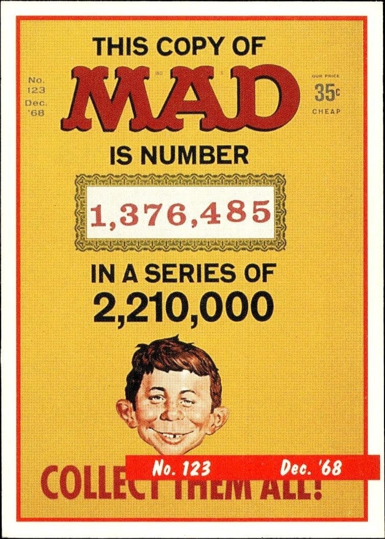 1992 Lime-Rock Mad Magazine Mad No. 123 (Dec. '68) #4A trading card