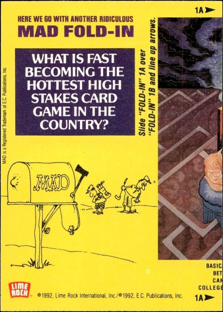 1992 Lime Rock Mad Magazine Mad No. 53 (March '60) #1A entertainment trading card back