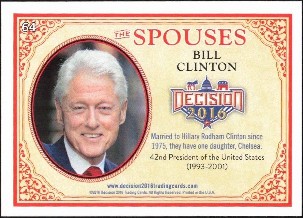 2016 Leaf Decision Bill Clinton #64 political trading card back