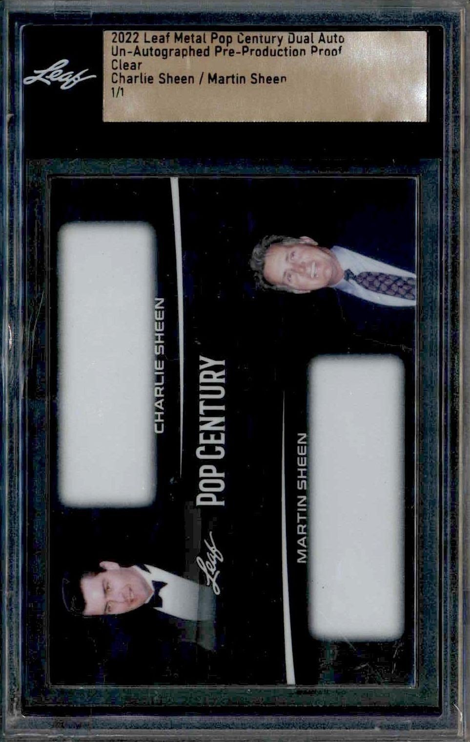 2022 Leaf Metal Pop Century Charlie Sheen #1/1 trading card
