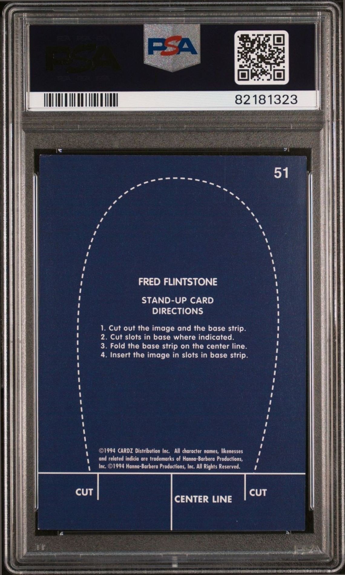 1994 Cardz Return of the Flintstones Fred Fliinstone #51 cartoons trading card back