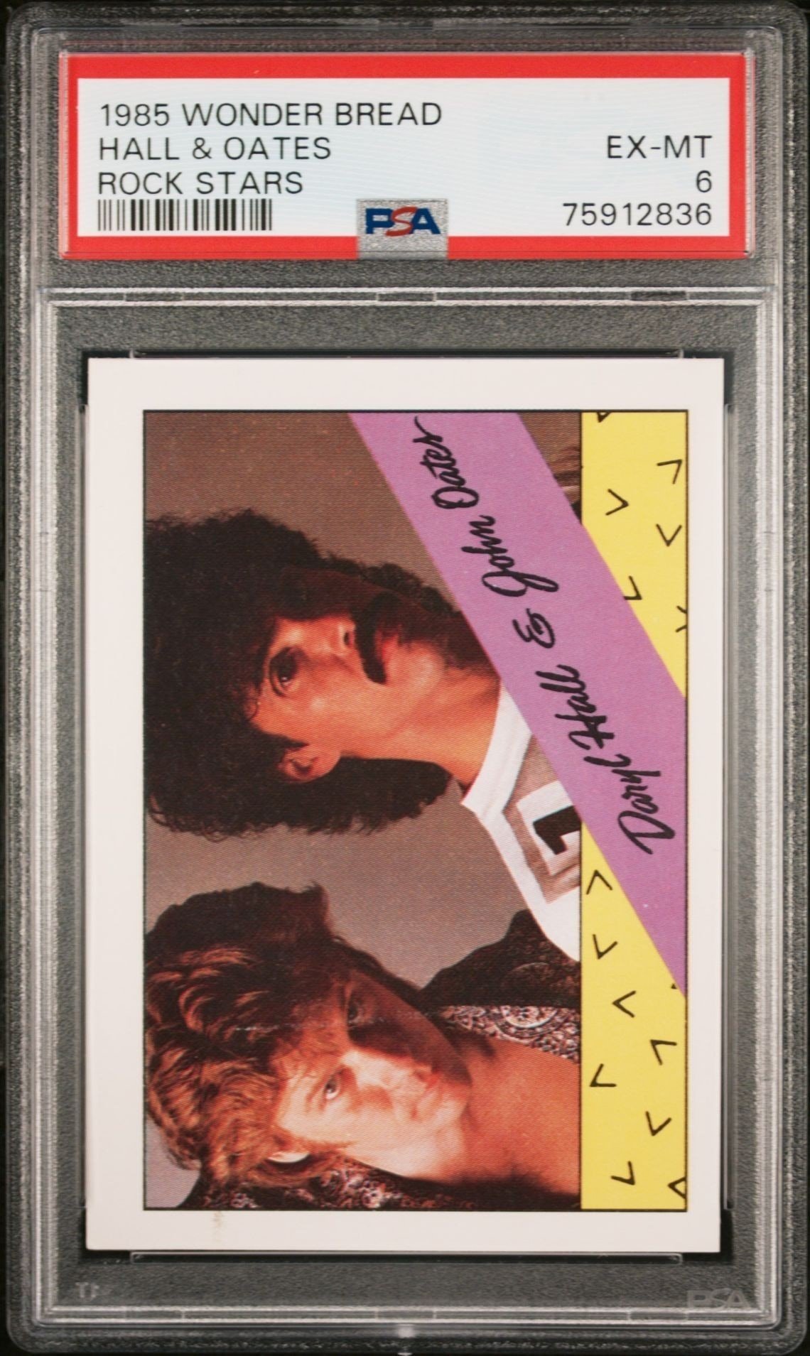 1985 Wonder Bread Rock Stars Hall & Oates # music trading card front