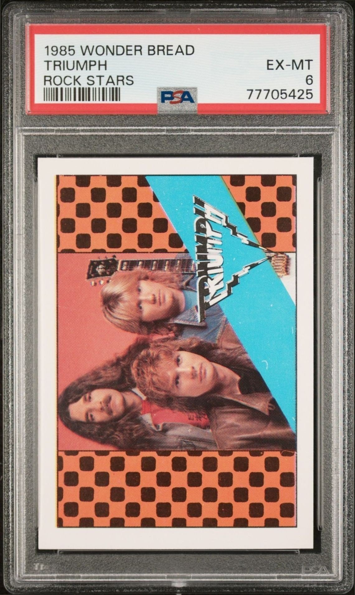1985 Wonder-Bread Rock Stars Triumph trading card