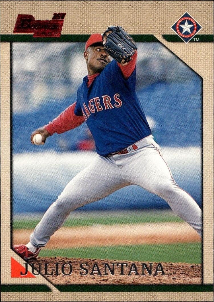 1996 Bowman Julio Santana #130 trading card