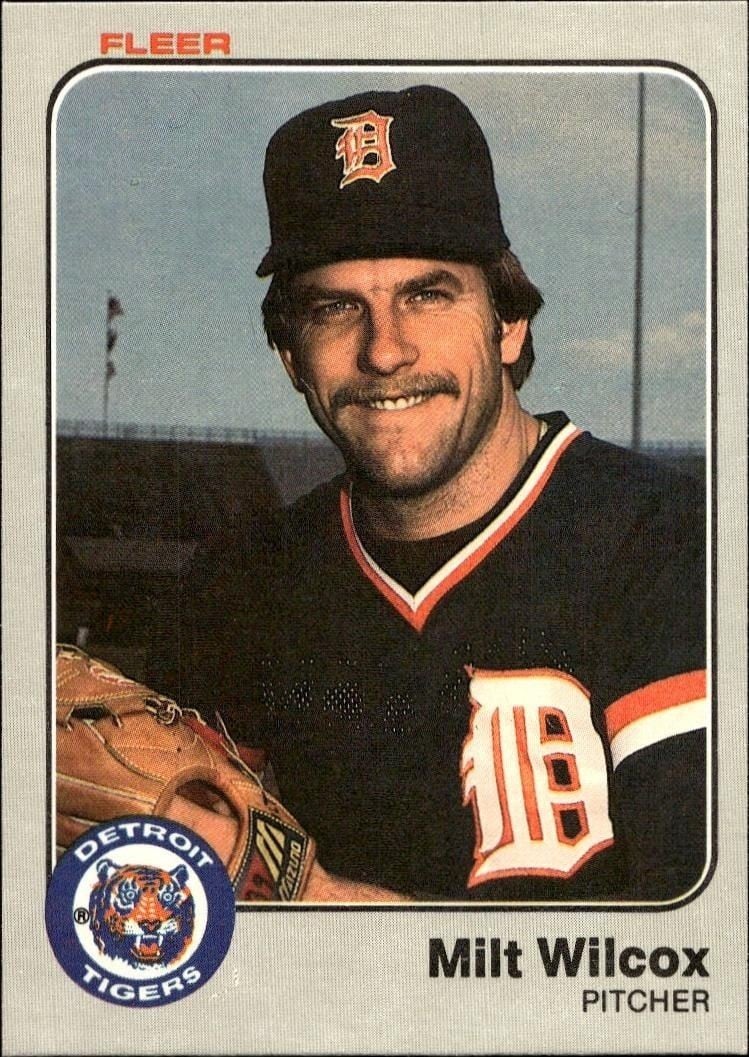 Milt Wilcox 1983 Fleer Milt Wilcox #349 baseball trading card front
