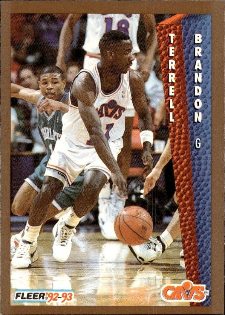Terrell Brandon 1992 Fleer Terrell Brandon #39 basketball trading card front