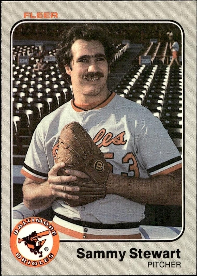 1983 Fleer Sammy Stewart #74 trading card