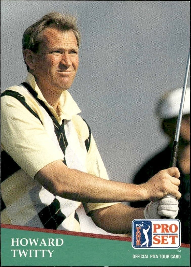 1991 Pro Set Pga Tour Howard Twitty #182 golf trading card front