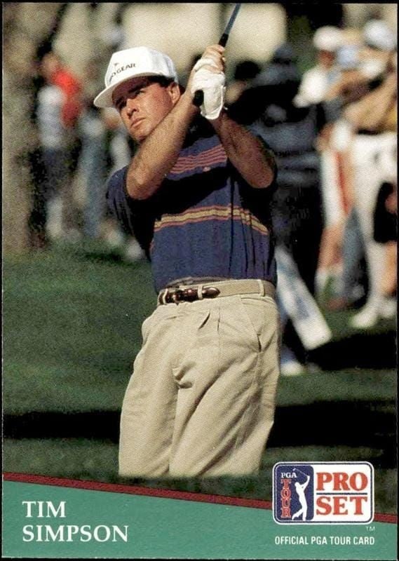 1991 Pro Set Pga Tour Tim Simpson #128 golf trading card front