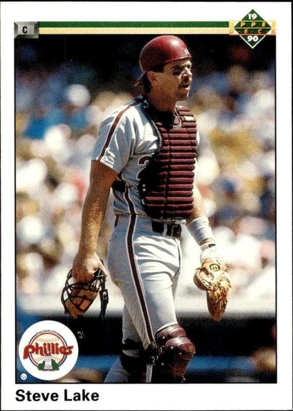 1990 Upper-Deck Low Number Steve Lake #491 trading card