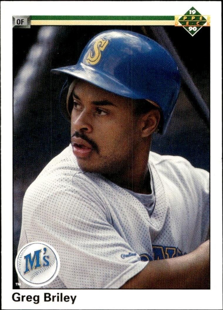 Greg Briley 1990 Upper Deck #455 Baseball Trading Card - Front 1990 Upper Deck Greg Briley #455 baseball trading card front