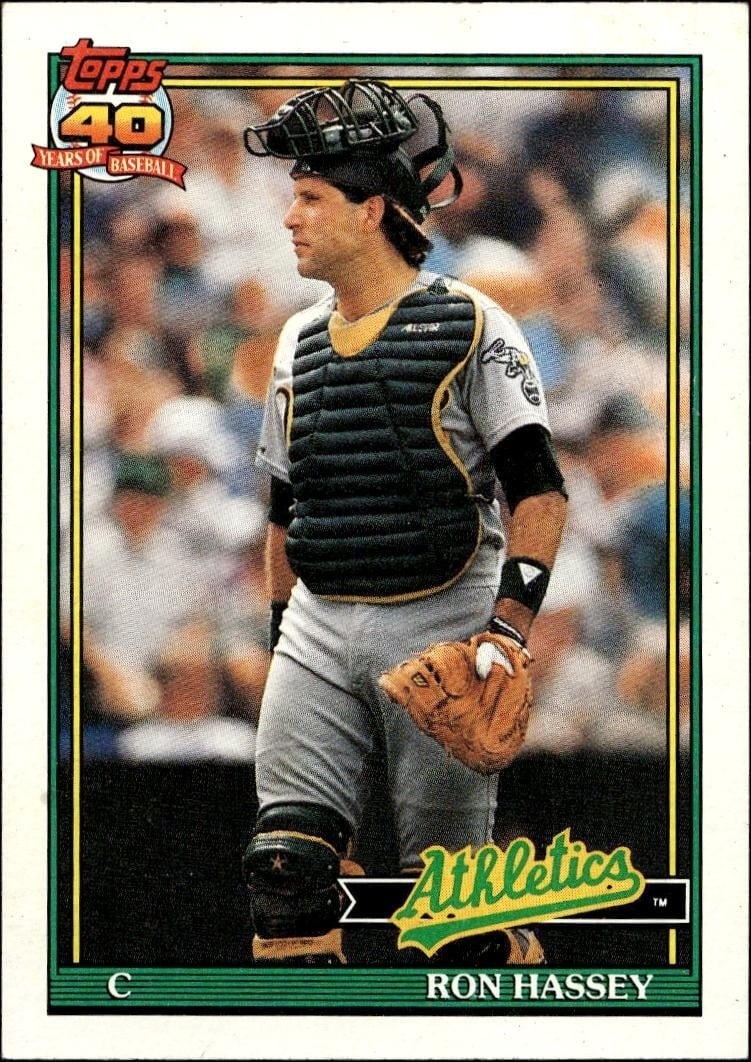 1991 Topps Ron Hassey #327 trading card