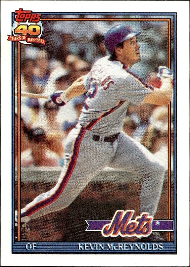 1991 Topps Kevin McReynolds #105 trading card