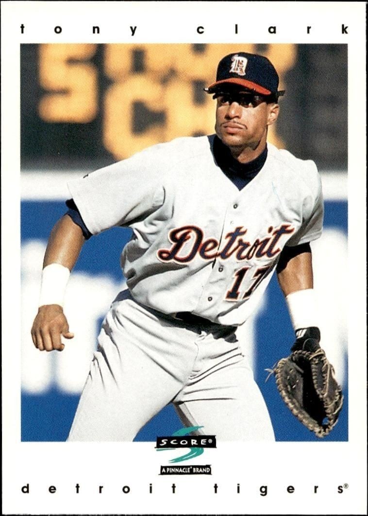 Tony Clark 1997 Pinnacle Score #142 Baseball Trading Card - Front 1997 Pinnacle Score Tony Clark #142 baseball trading card front