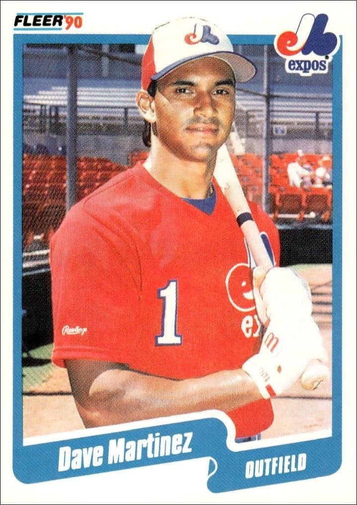 1990 Fleer Dave Martinez #353 trading card
