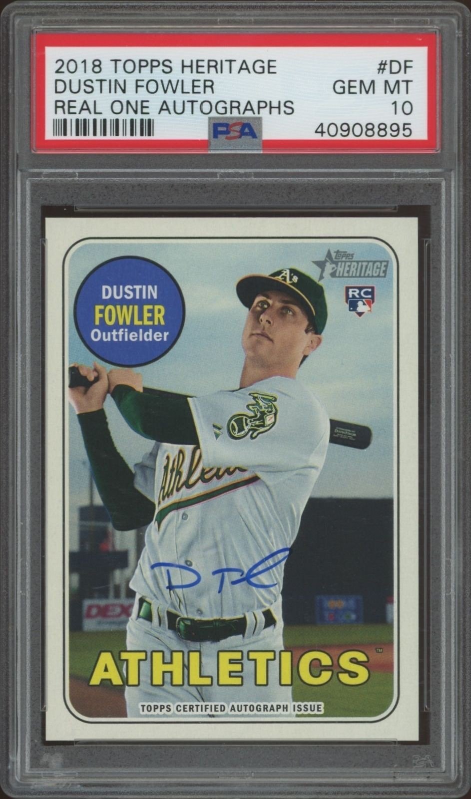 2018 Topps Heritage Dustin Fowler #ROA-DF baseball trading card front