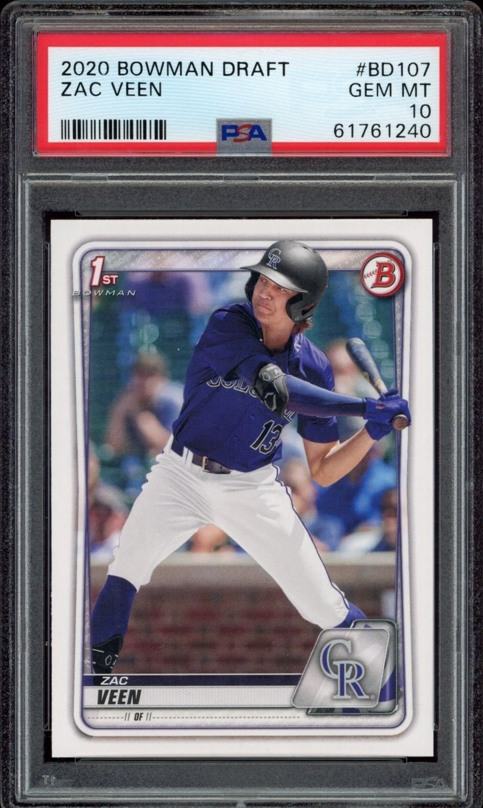 2020 Bowman Draft Zac Veen #BD-107 trading card