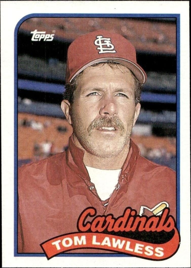 1989 Topps Tom Lawless #312 trading card