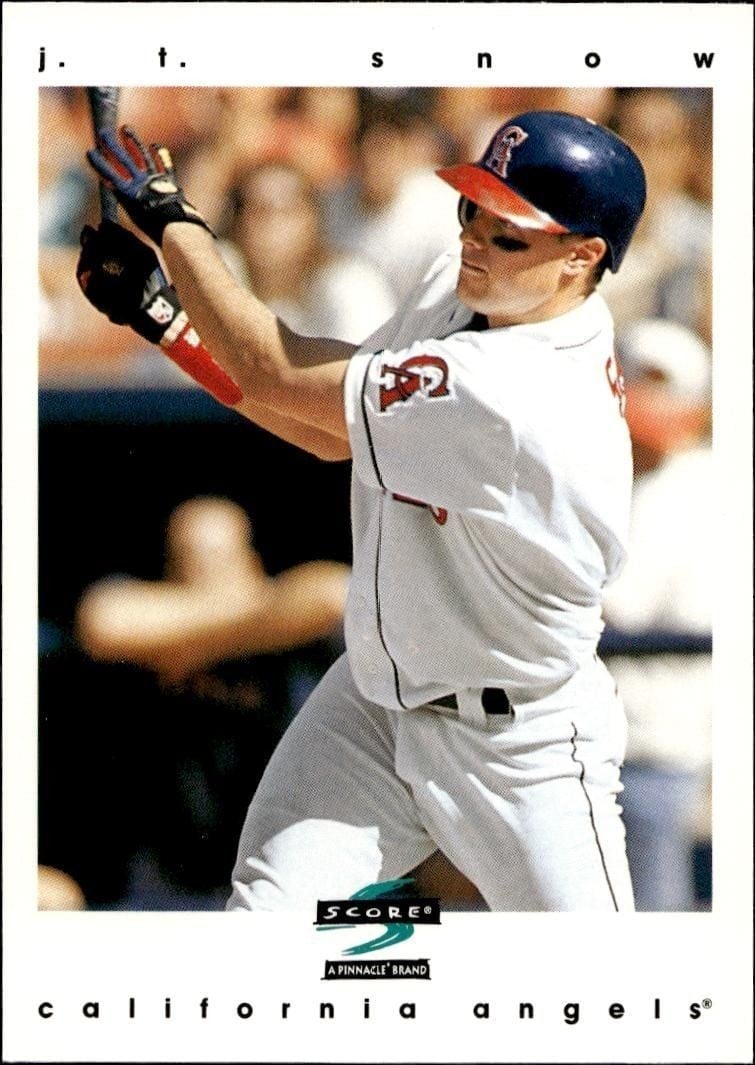 J.T. Snow 1997 Pinnacle Score #304 Baseball Trading Card - Front 1997 Pinnacle Score J.T. Snow #304 baseball trading card front