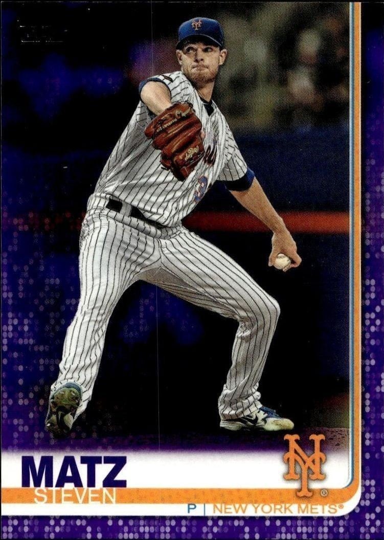 Steven Matz 2019 Topps Series 2 #443 Baseball Trading Card - Front 2019 Topps Series 2 Steven Matz #443 baseball trading card front