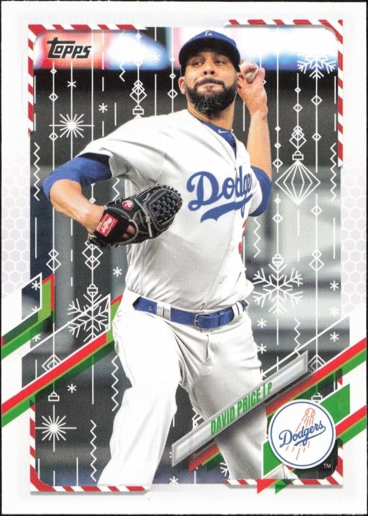 David Price 2021 Topps Holiday #HW89 Baseball Trading Card - Front 2021 Topps Holiday David Price #HW89 baseball trading card front