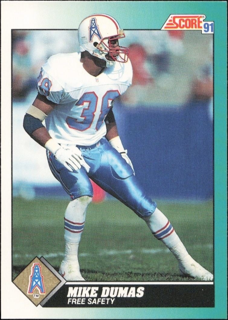 Mike Dumas 1991 Score Supplemental #87T Football Trading Card - Front 1991 Score Supplemental Mike Dumas #87T football trading card front