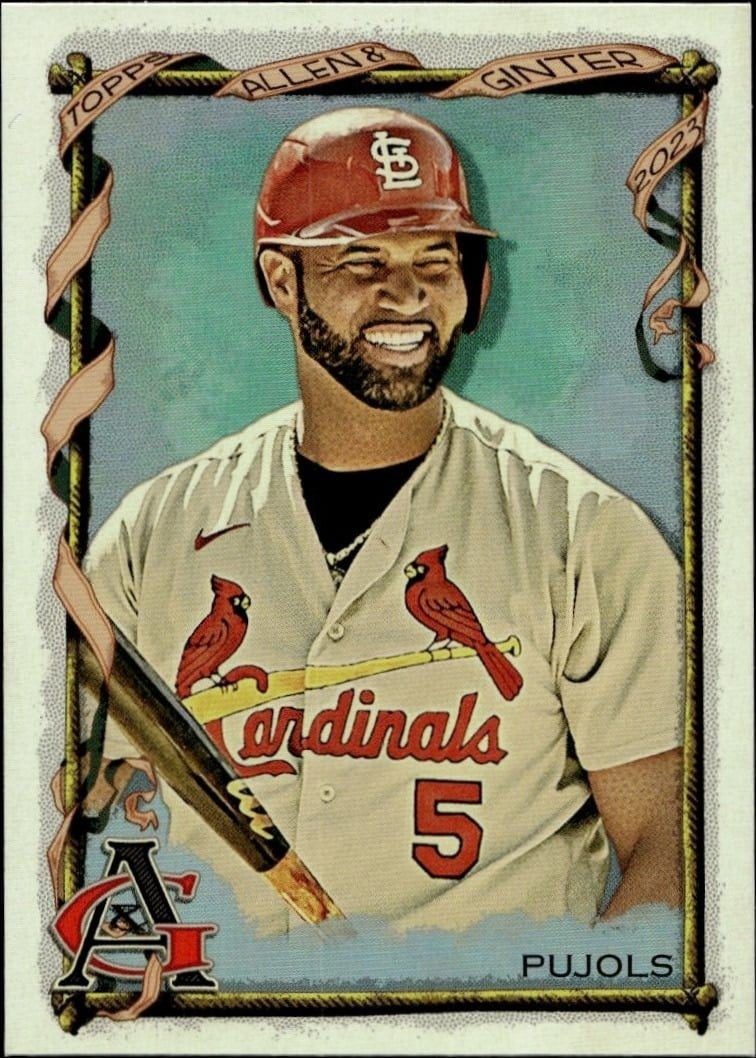 Albert Pujols 2023 Topps Allen & Ginter #128 Baseball Trading Card - Front 2023 Topps Allen & Ginter Albert Pujols #128 baseball trading card front