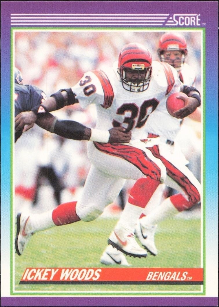 1990 Score Ickey Woods #130 trading card