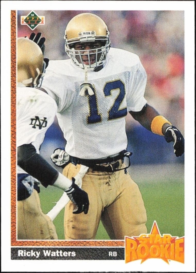 1991 Upper-Deck Ricky Watters #9 trading card