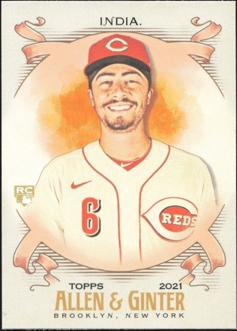 Jonathan India 2021 Topps Allen & Ginter #210 Baseball Trading Card - Front 2021 Topps Allen & Ginter Jonathan India #210 baseball trading card front