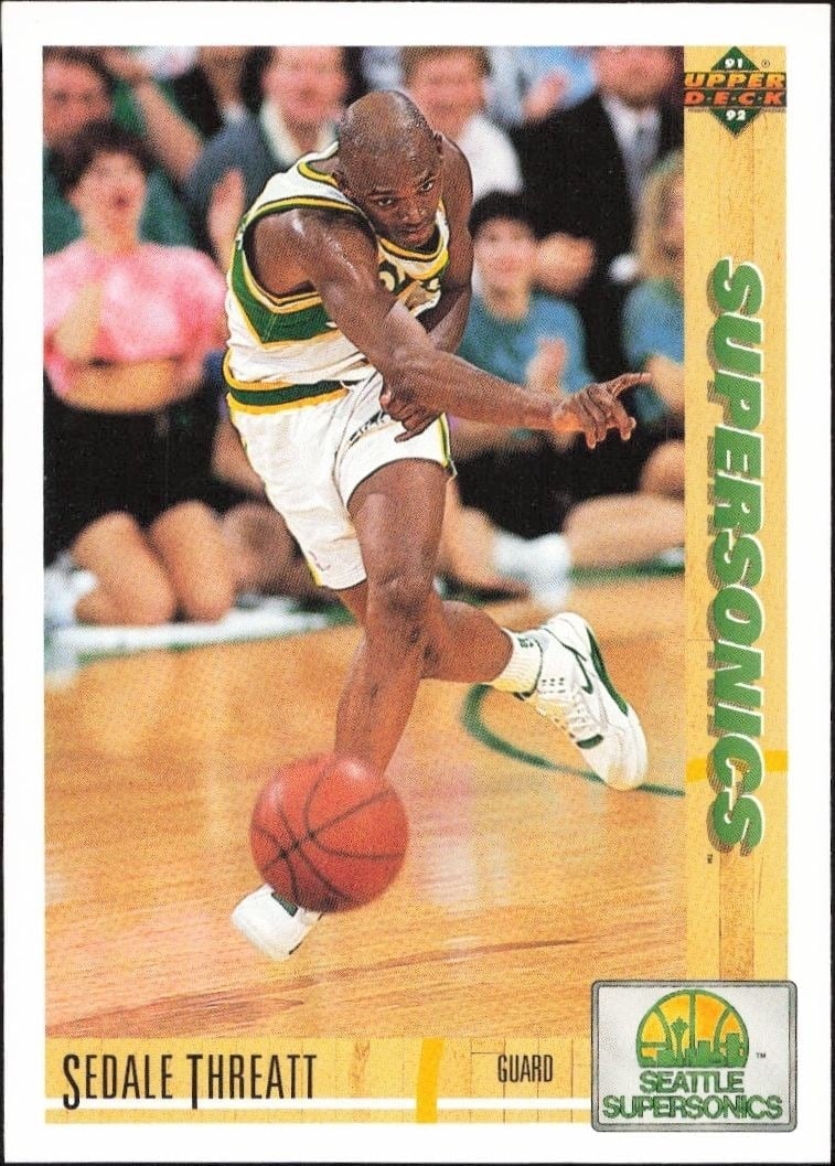 1991-92 Upper Deck Sedale Threatt #110 basketball trading card front