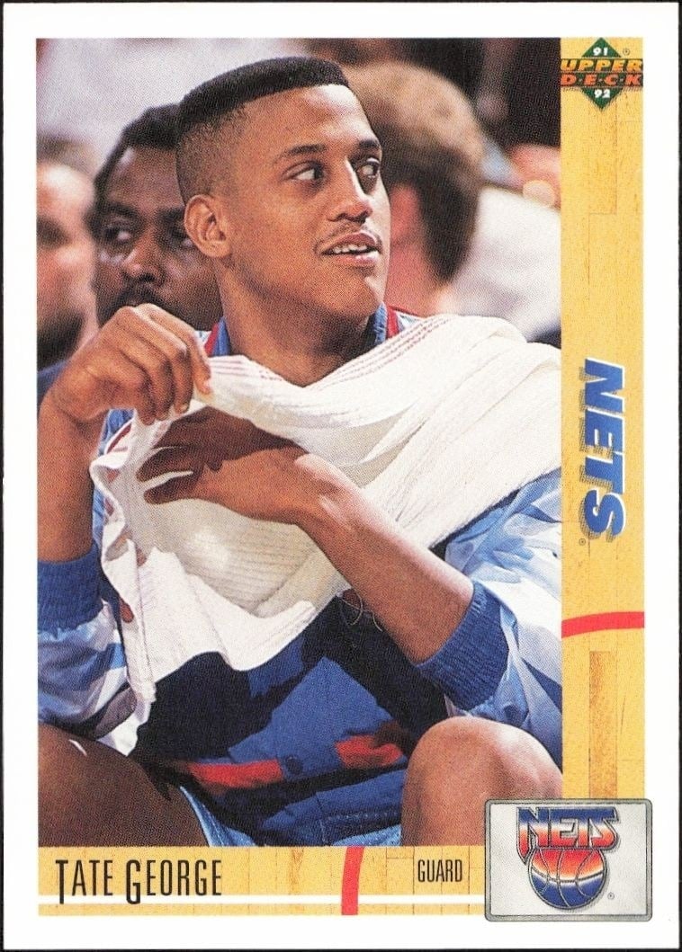 Tate George 1991-92 Upper Deck #336 Basketball Trading Card - Front 1991-92 Upper Deck Tate George #336 basketball trading card front