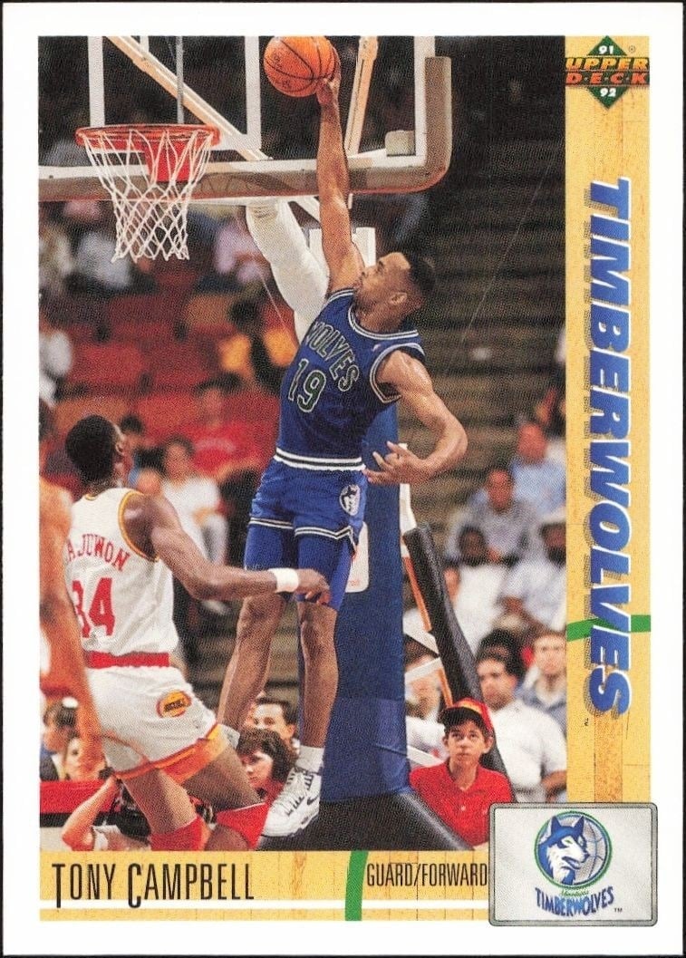 Tony Campbell 1991-92 Upper Deck #326 Basketball Trading Card - Front 1991-92 Upper Deck Tony Campbell #326 basketball trading card front