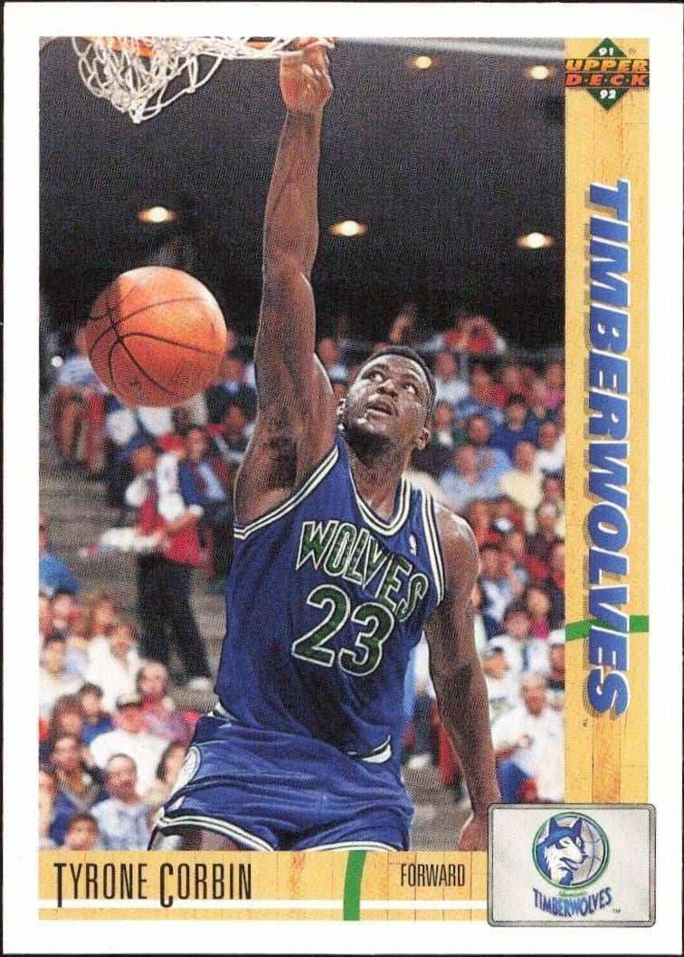 Tyrone Corbin 1991-92 Upper Deck #322 Basketball Trading Card - Front 1991-92 Upper Deck Tyrone Corbin #322 basketball trading card front