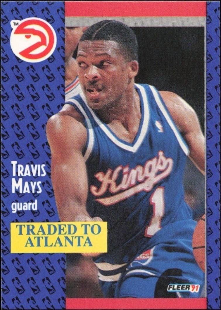 Travis Mays 1991-92 Fleer #177 Basketball Trading Card - Front 1991-92 Fleer Travis Mays #177 basketball trading card front
