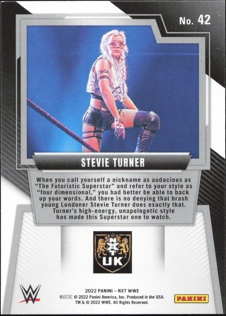 2022 Panini NXT 2.0 WWE Stevie Turner #42 wrestling trading card back