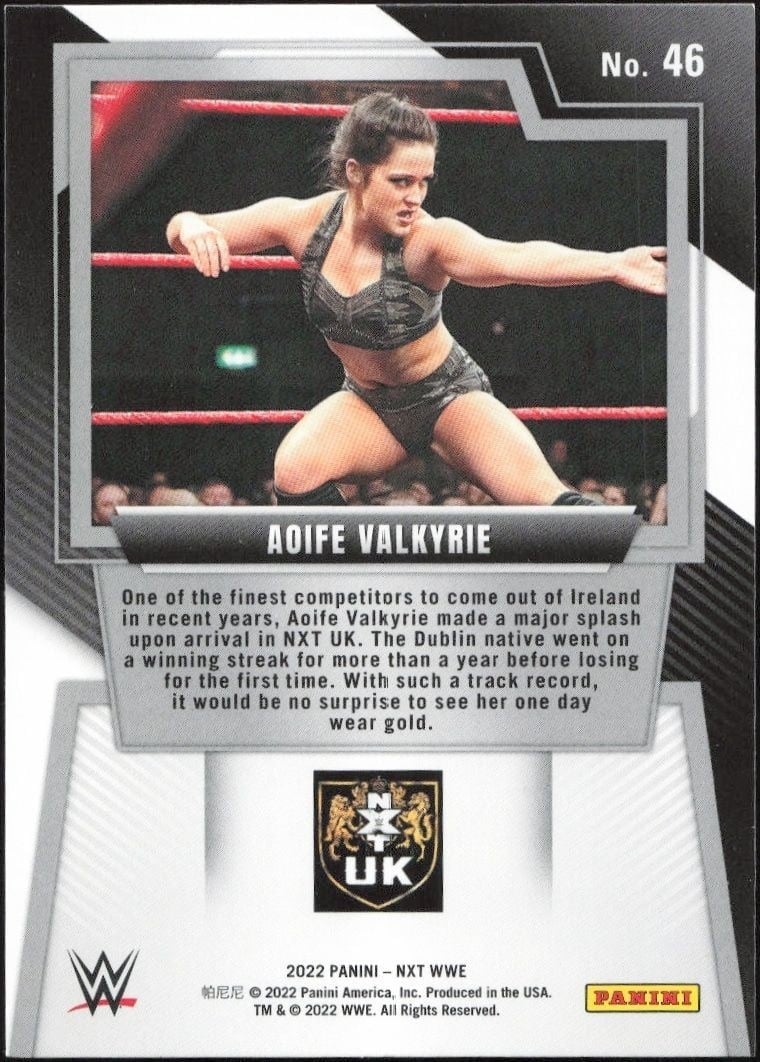 2011 Panini NXT 2.0 WWE Aoife Valkyrie #46 wrestling trading card back