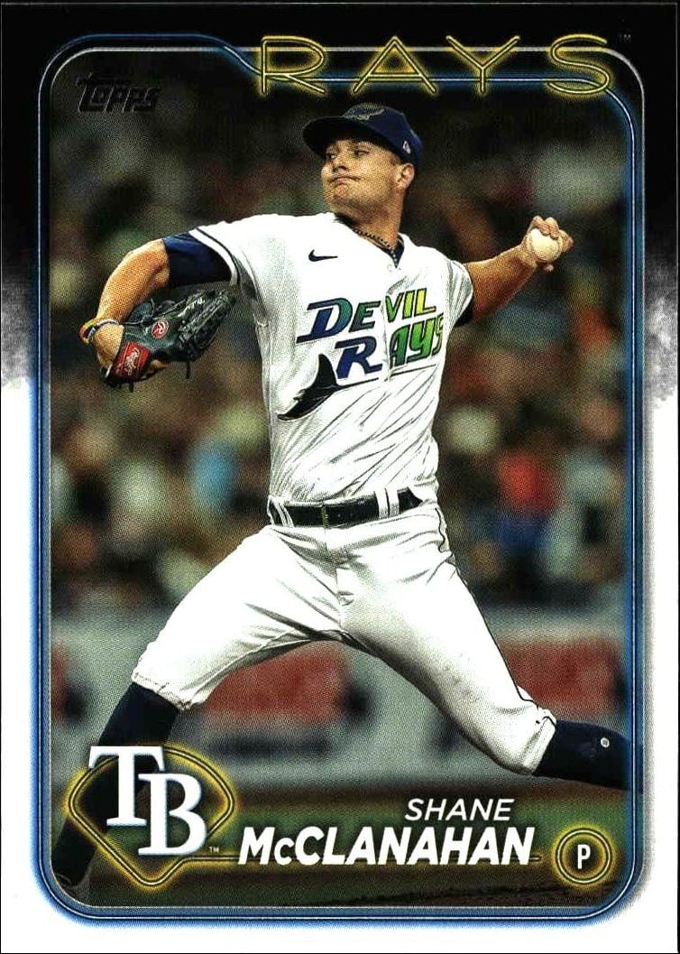 Shane McClanahan 2024 Topps Series 2 #578 Baseball Trading Card - Front 2024 Topps Series 2 Shane McClanahan #578 baseball trading card front
