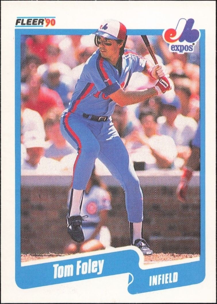 1990 Fleer Tom Foley #344 baseball trading card front